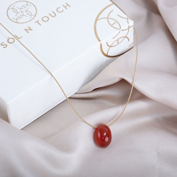 Aries Zodiac & Touch – Carnelian Necklace