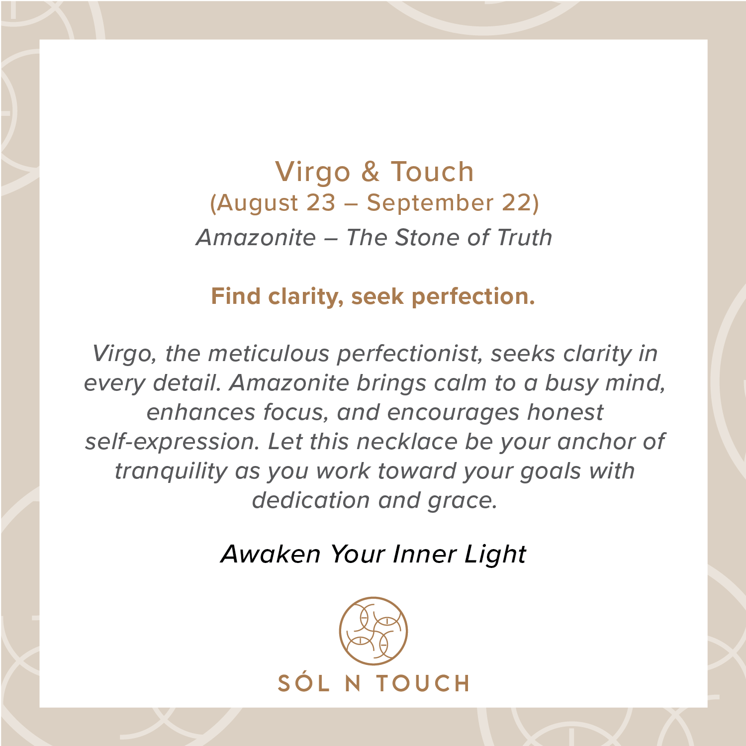 Virgo Zodiac & Touch – Amazonite Necklace