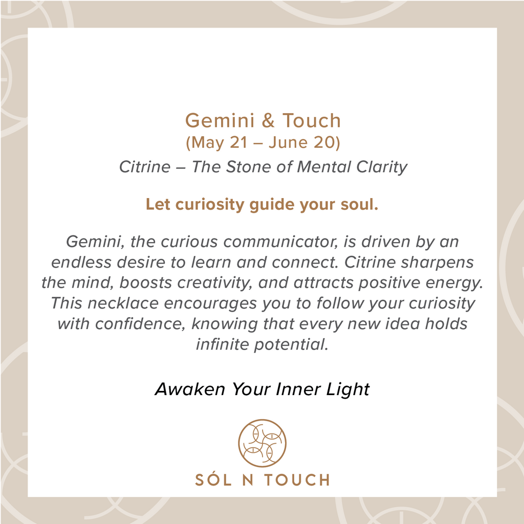 Gemini Zodiac & Touch – Citrine Necklace