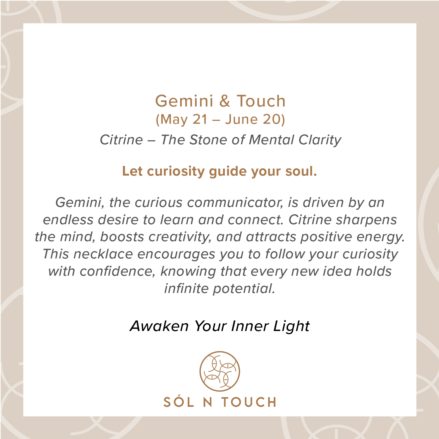 Gemini Zodiac & Touch – Citrine Necklace