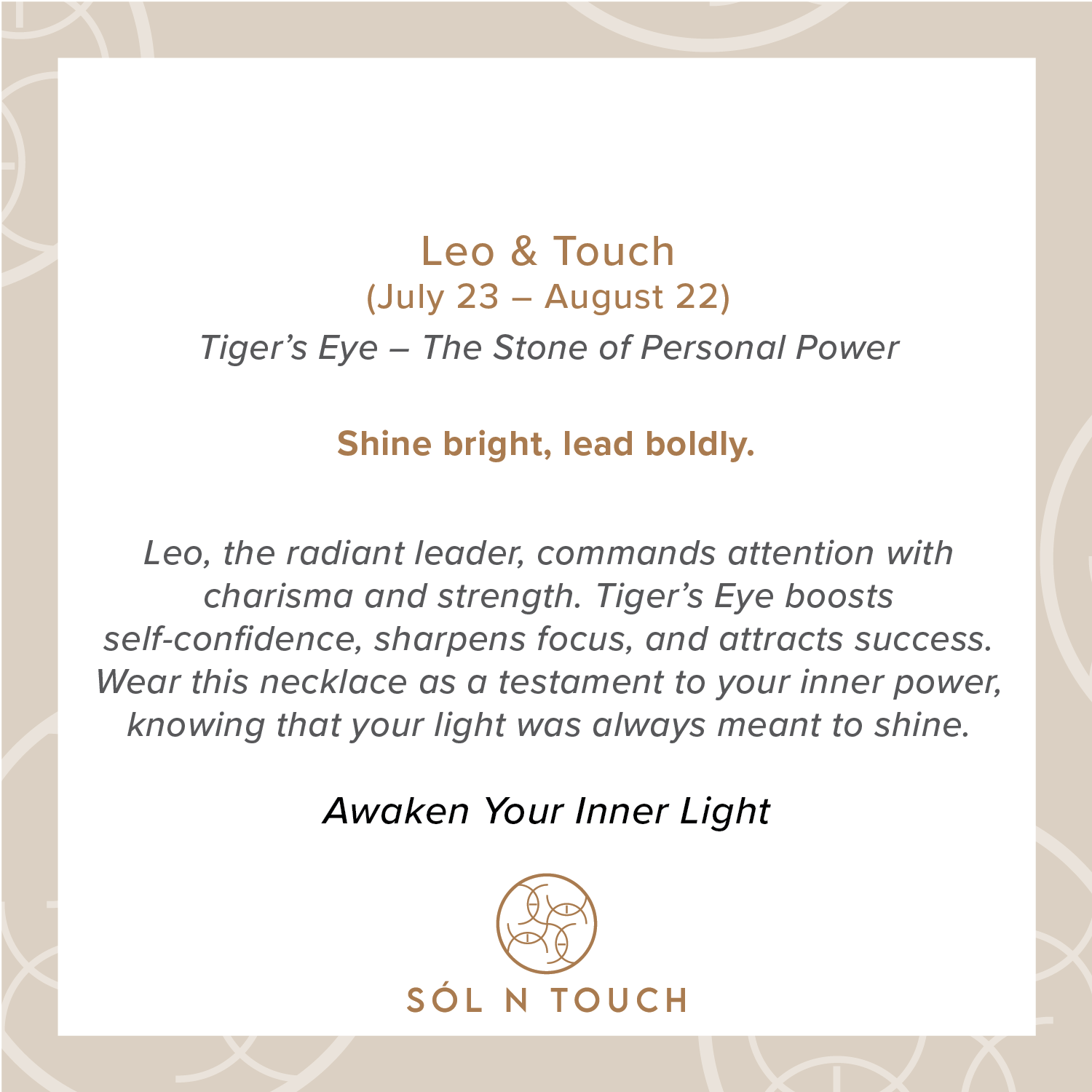 Leo Zodiac & Touch – Tiger’s Eye Necklace