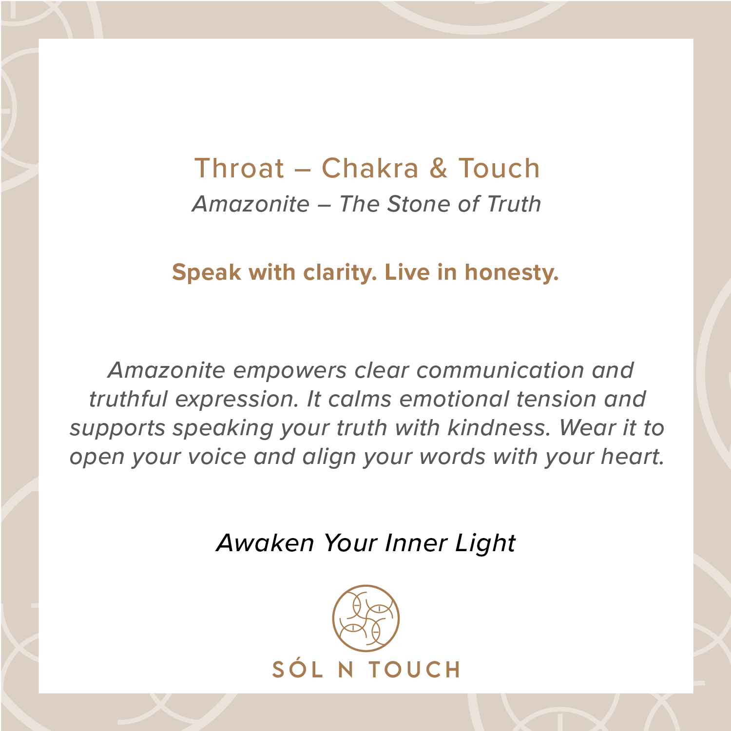 Throat Chakra & Touch – Amazonite Necklace