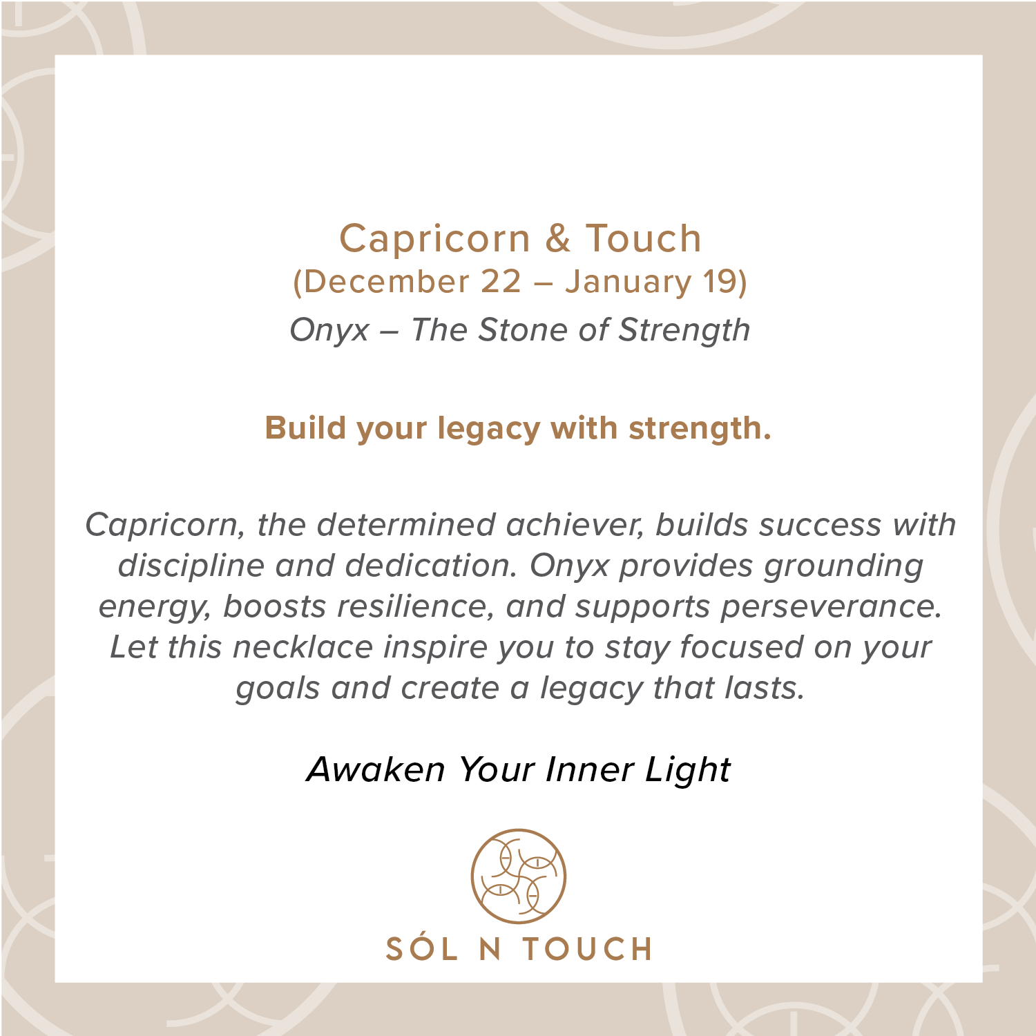 Capricorn Zodiac & Touch – Onyx Necklace