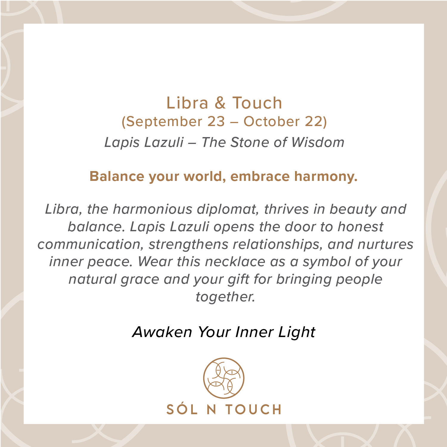 Libra Zodiac & Touch – Lapis Lazuli Necklace