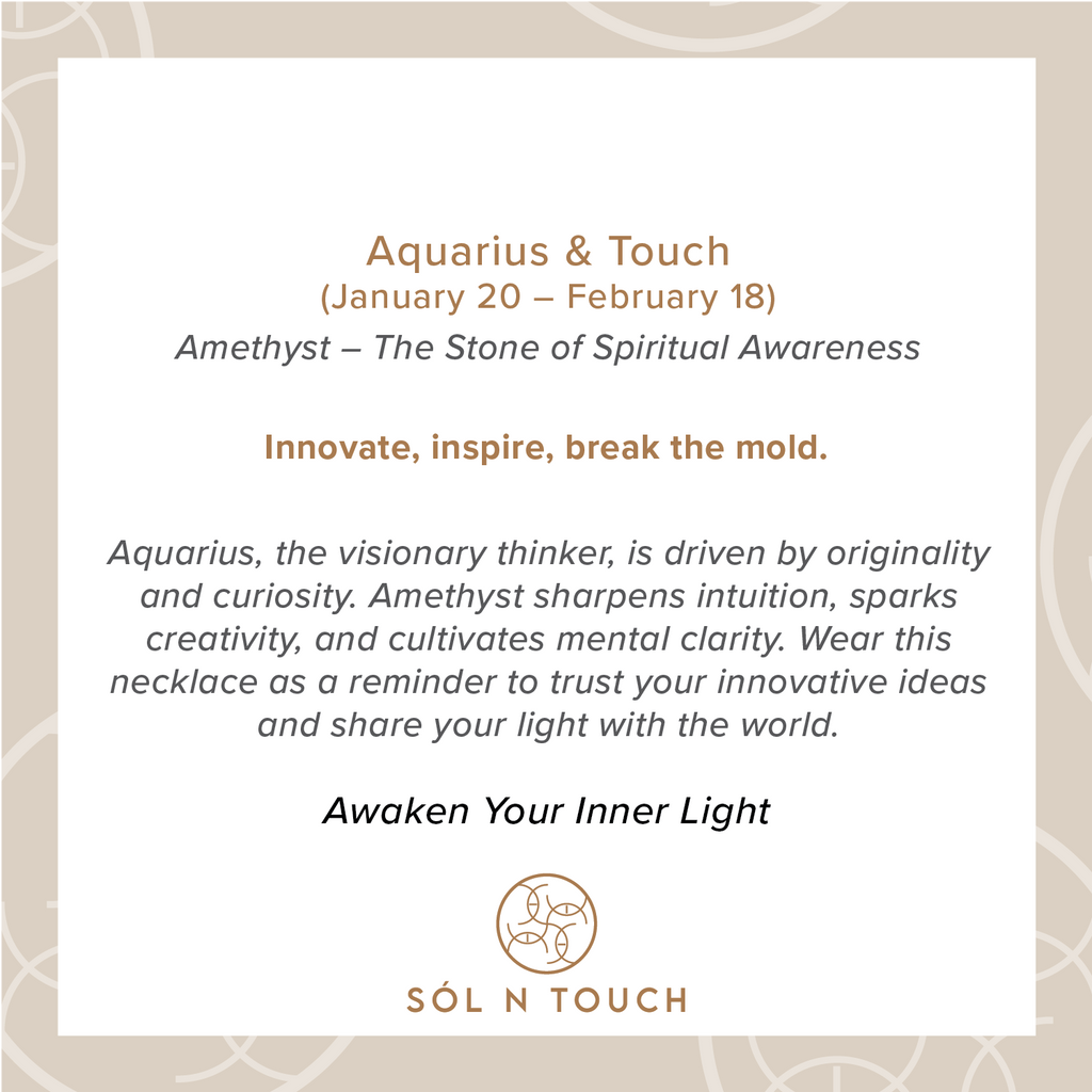 Aquarius Zodiac & Touch – Amethyst Necklace