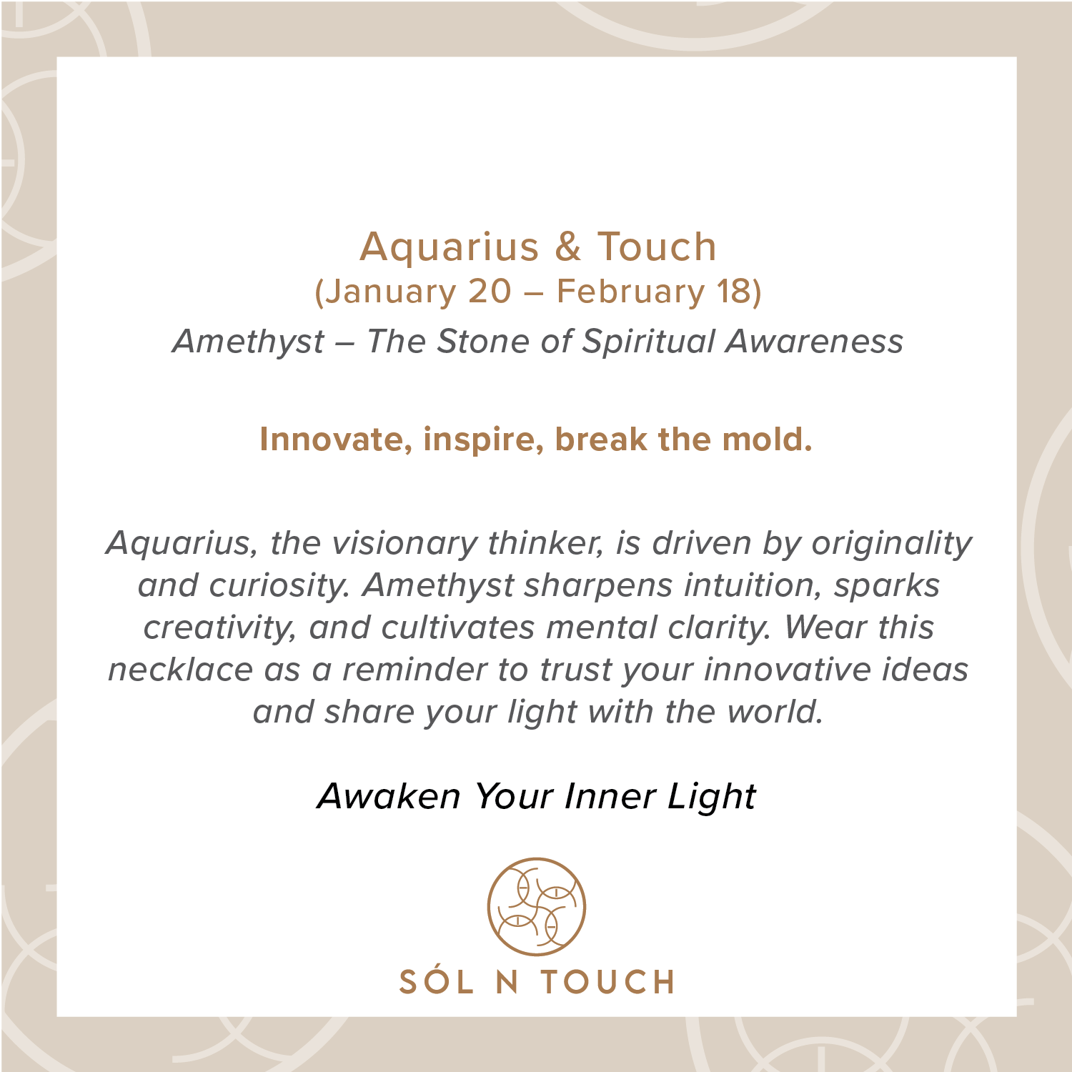 Aquarius Zodiac & Touch – Amethyst Necklace