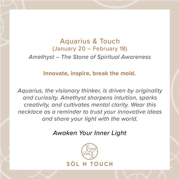 Aquarius Zodiac & Touch – Amethyst Necklace