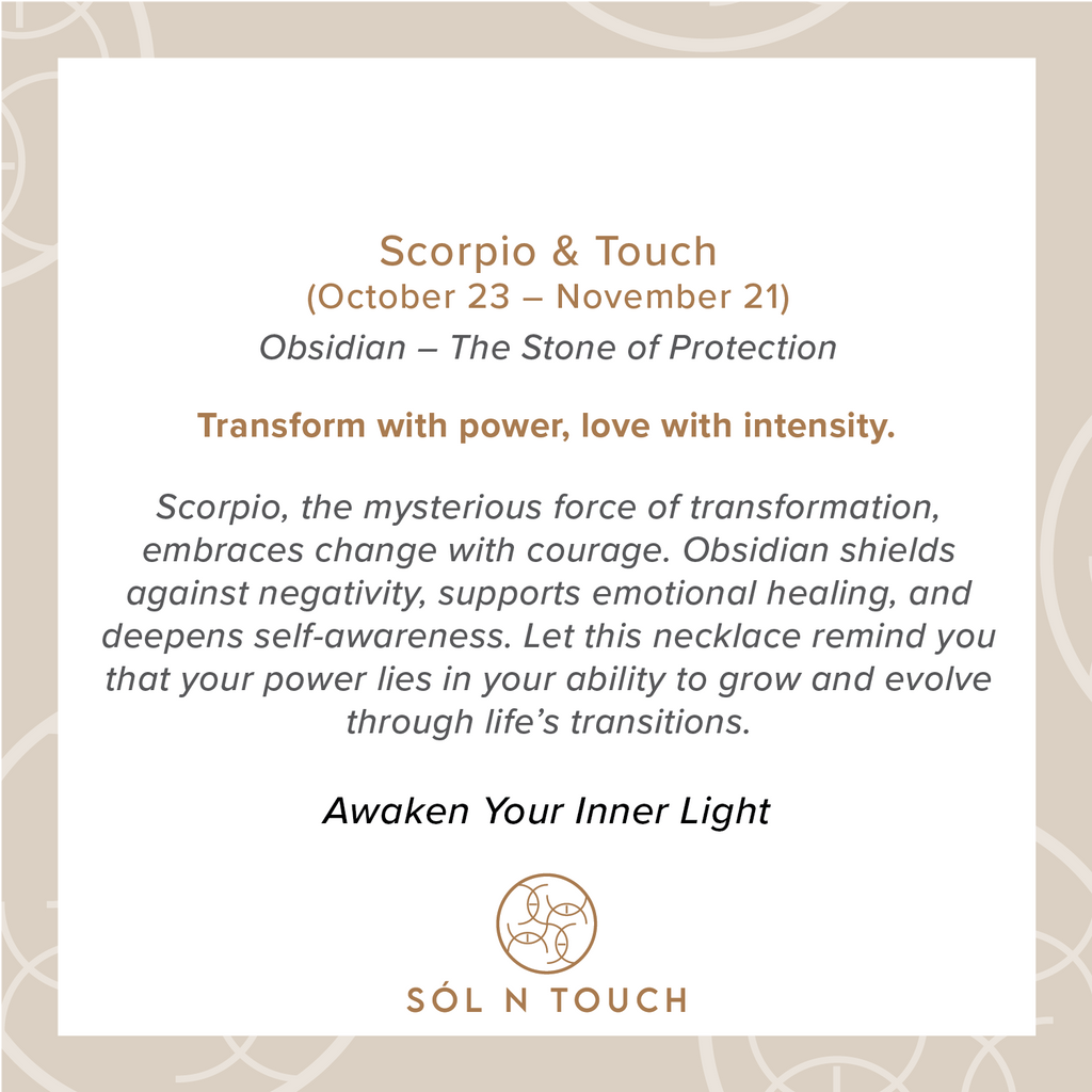 Scorpio Zodiac & Touch – Obsidian Necklace