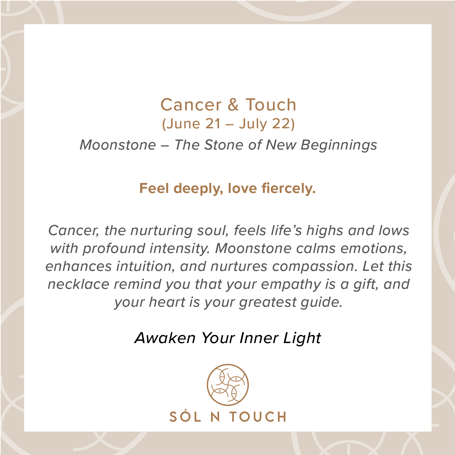 Cancer Zodiac & Touch – Moonstone Necklace