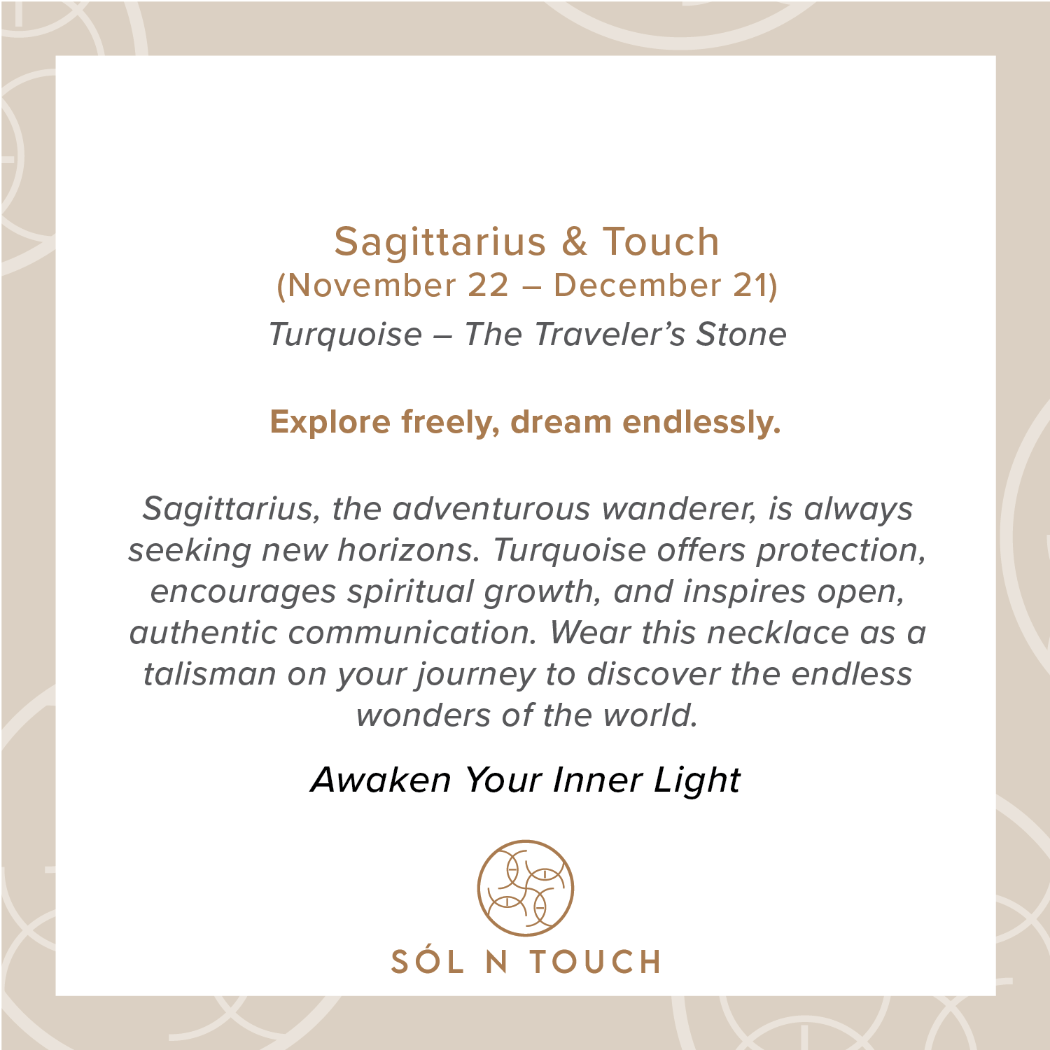 Sagittarius Zodiac & Touch – Turquoise Necklace