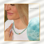 Fresh Start Moment – Amazonite Necklace (Gold Hematite Version)