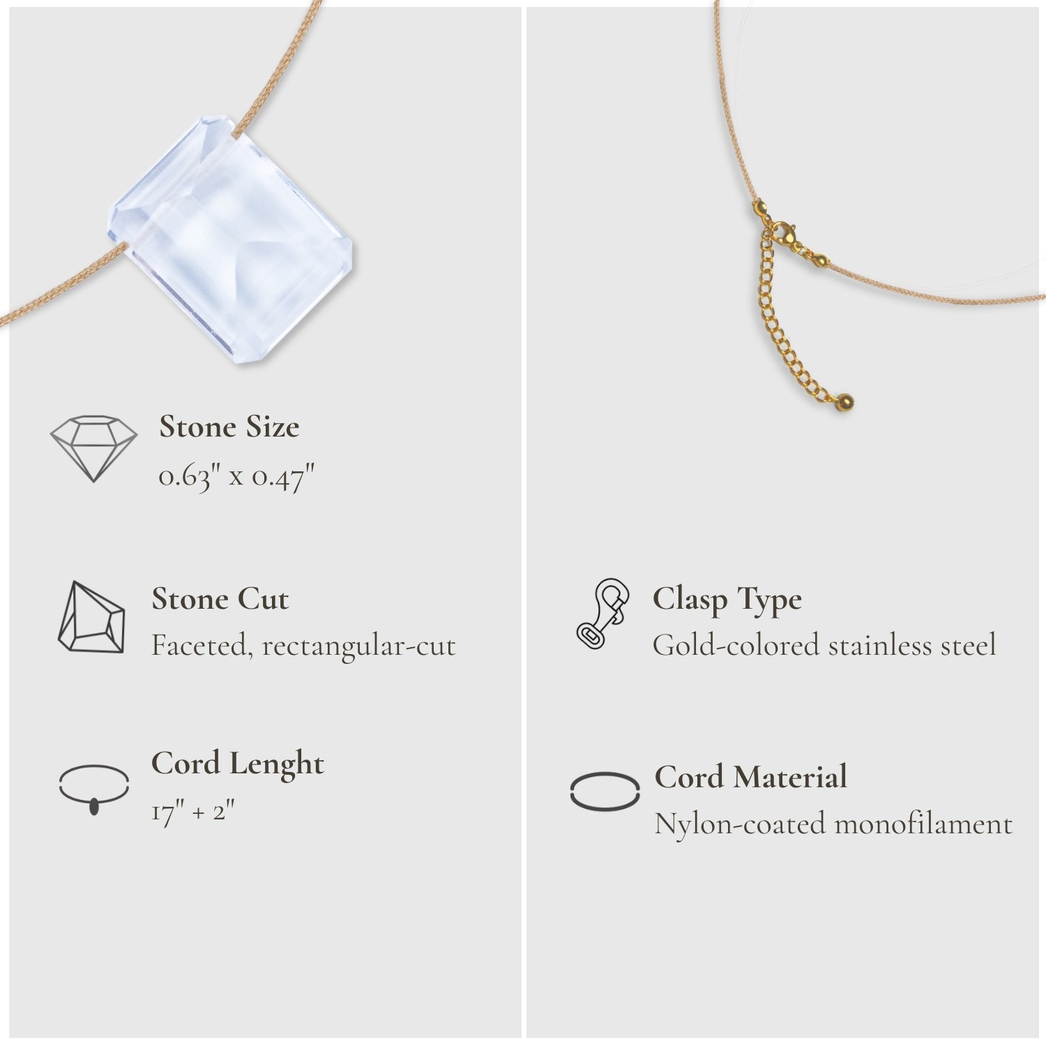 Crown Chakra & Touch – Clear Quartz Necklace