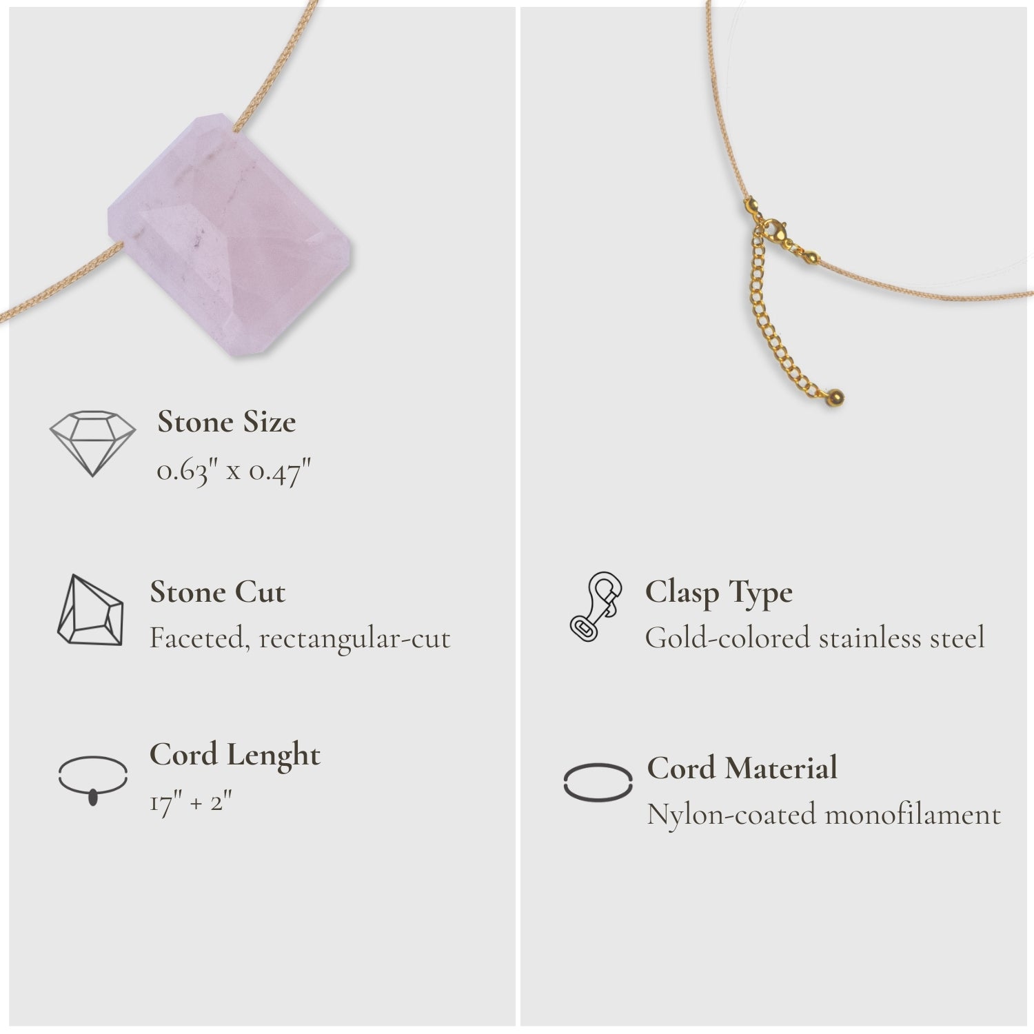 Heart Chakra & Touch – Rose Quartz Necklace