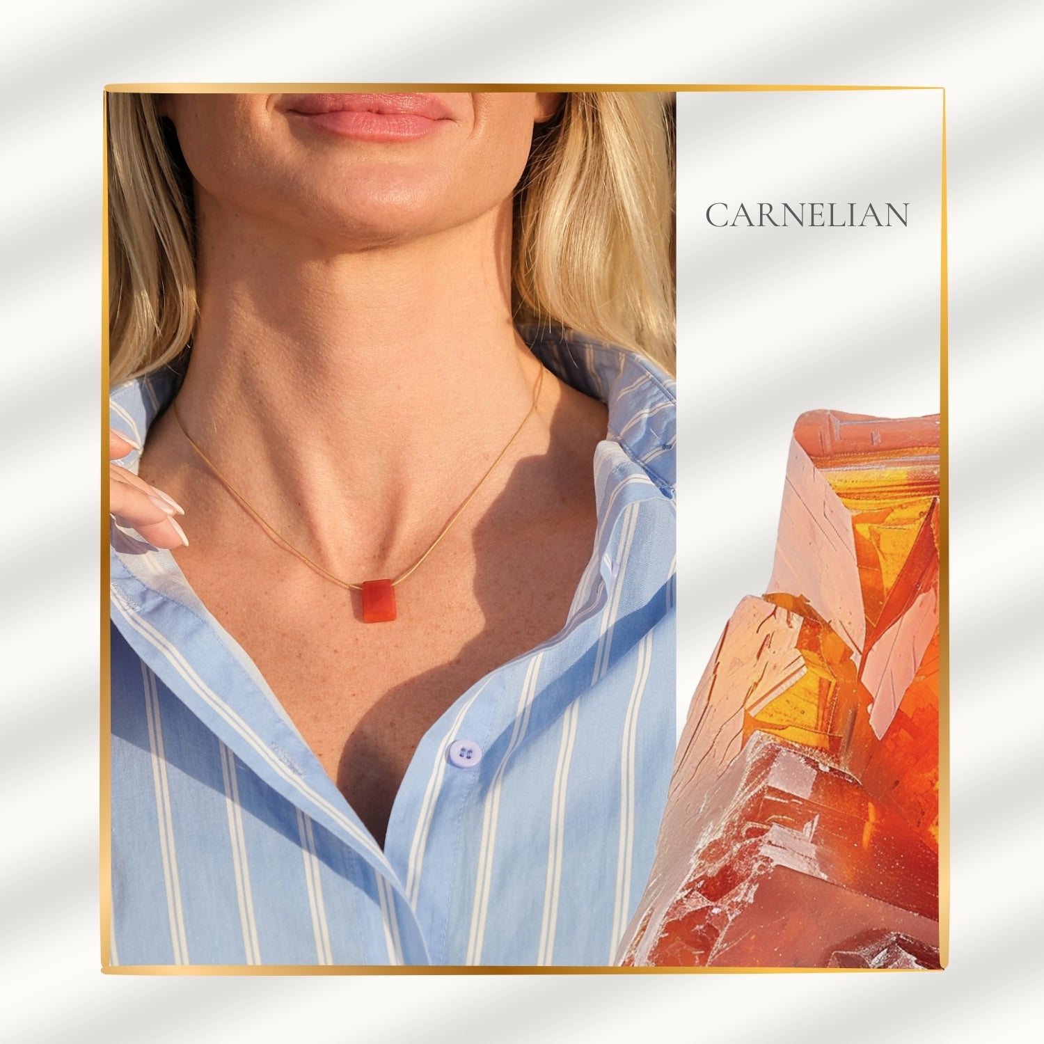 Sacral Chakra & Touch – Carnelian Necklace