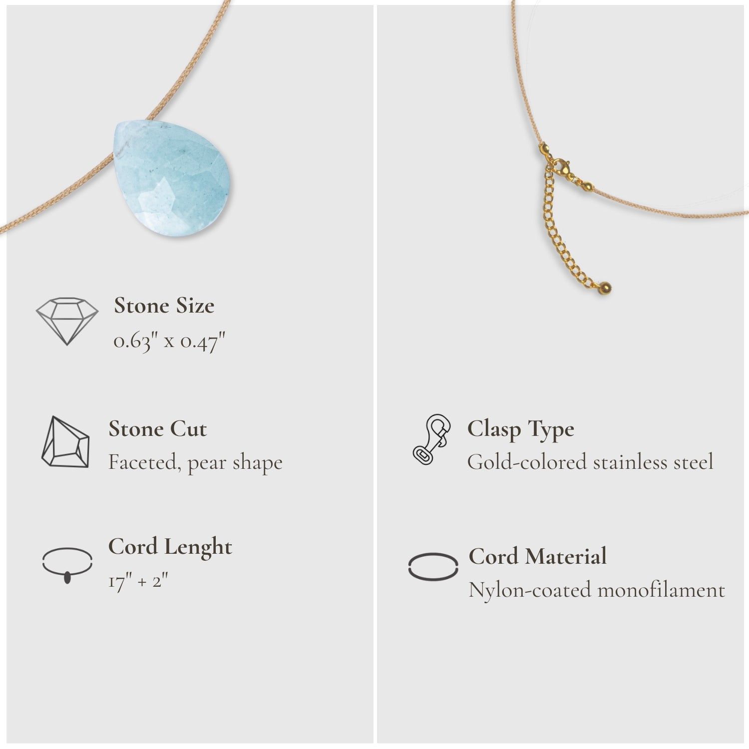 Balance & Touch – Aquamarine Necklace