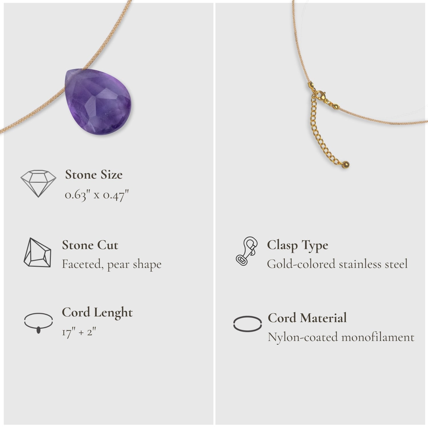 Peace & Touch – Amethyst Necklace