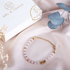 Heart Opening Moment – Rose Quartz Necklace Bracelet (Gold Version)