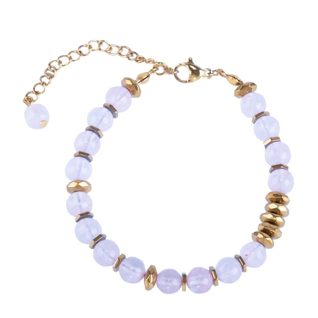Heart Opening Moment – Rose Quartz Necklace Bracelet (Gold Version)