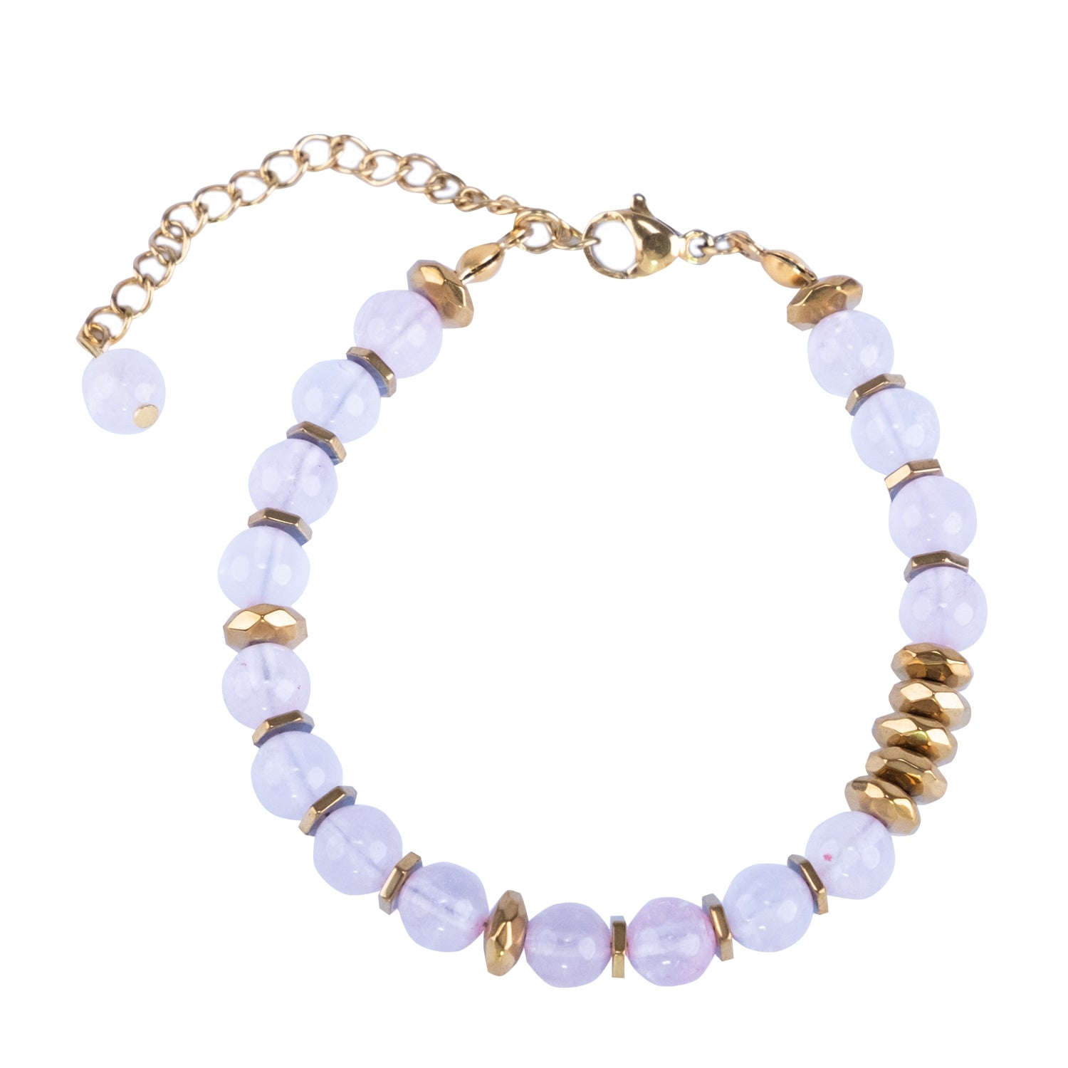 Heart Opening Moment – Rose Quartz Necklace Bracelet (Gold Version)