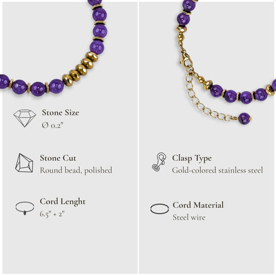 Awakening Moment – Amethyst Necklace Bracelet (Gold Version)