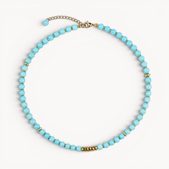 Fresh Start Moment – Amazonite Necklace (Gold Hematite Version)