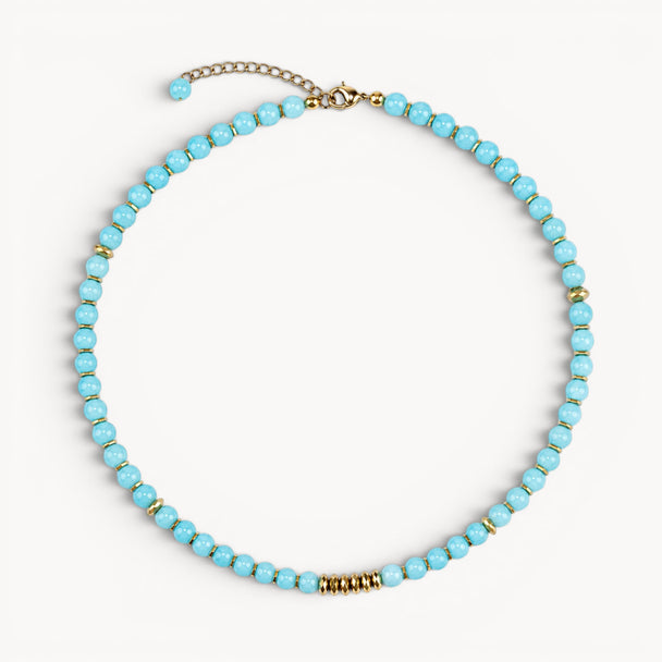 Fresh Start Moment – Amazonite Necklace (Gold Hematite Version)