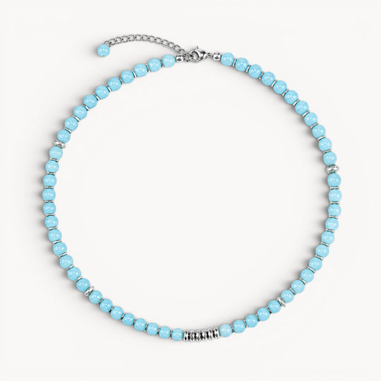 Fresh Start Moment – Amazonite Necklace (Silver Hematite Version)