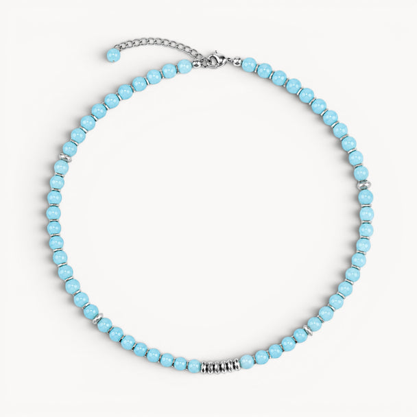 Fresh Start Moment – Amazonite Necklace (Silver Hematite Version)
