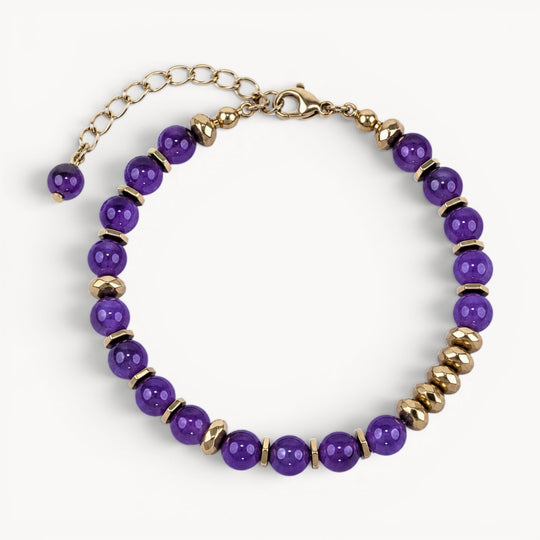 Awakening Moment – Amethyst Necklace Bracelet (Gold Version)