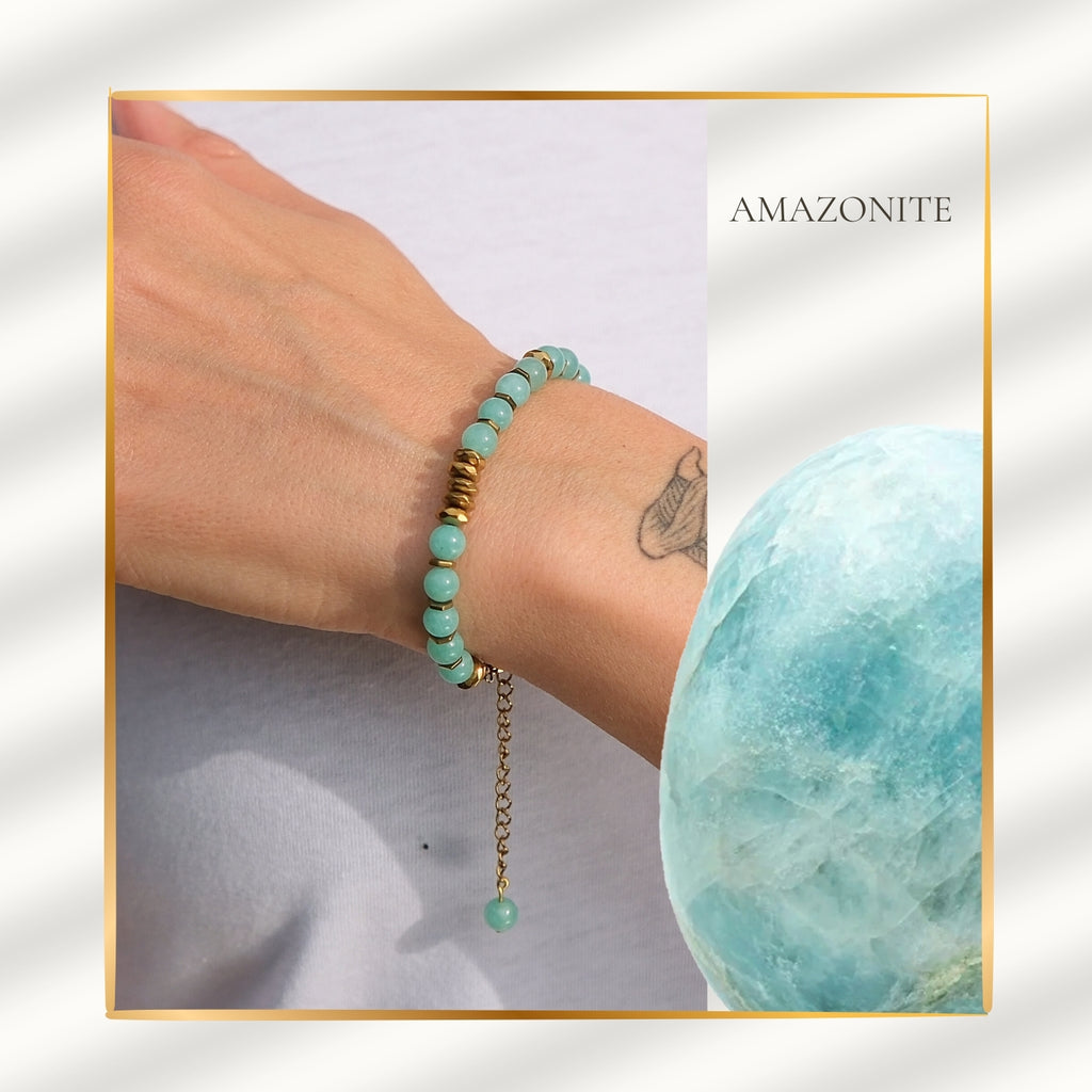 Fresh Start Moment – Amazonite Bracelet (Gold Version)