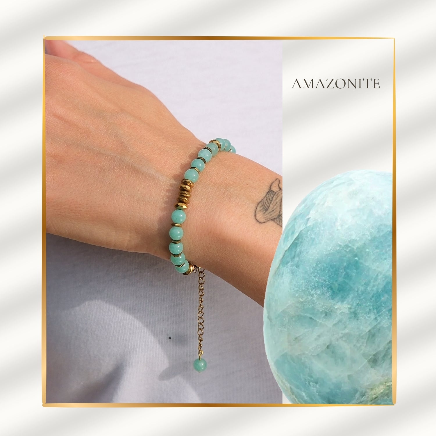 Fresh Start Moment – Amazonite Bracelet (Gold Version)