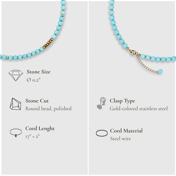 Fresh Start Moment – Amazonite Necklace (Gold Hematite Version)