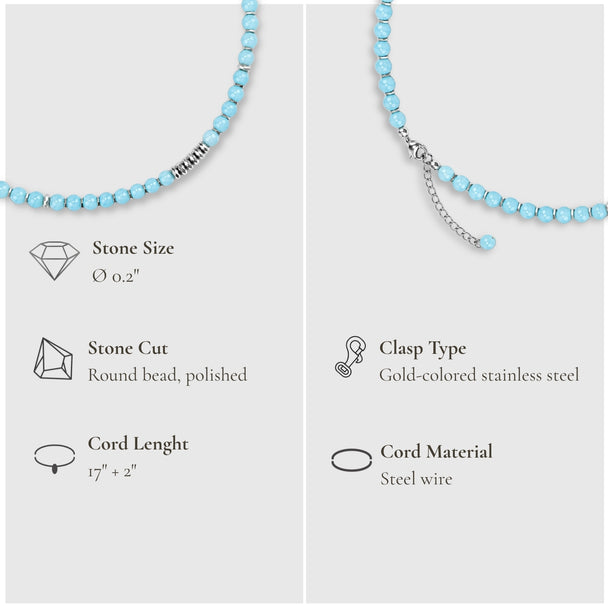 Fresh Start Moment – Amazonite Necklace (Silver Hematite Version)