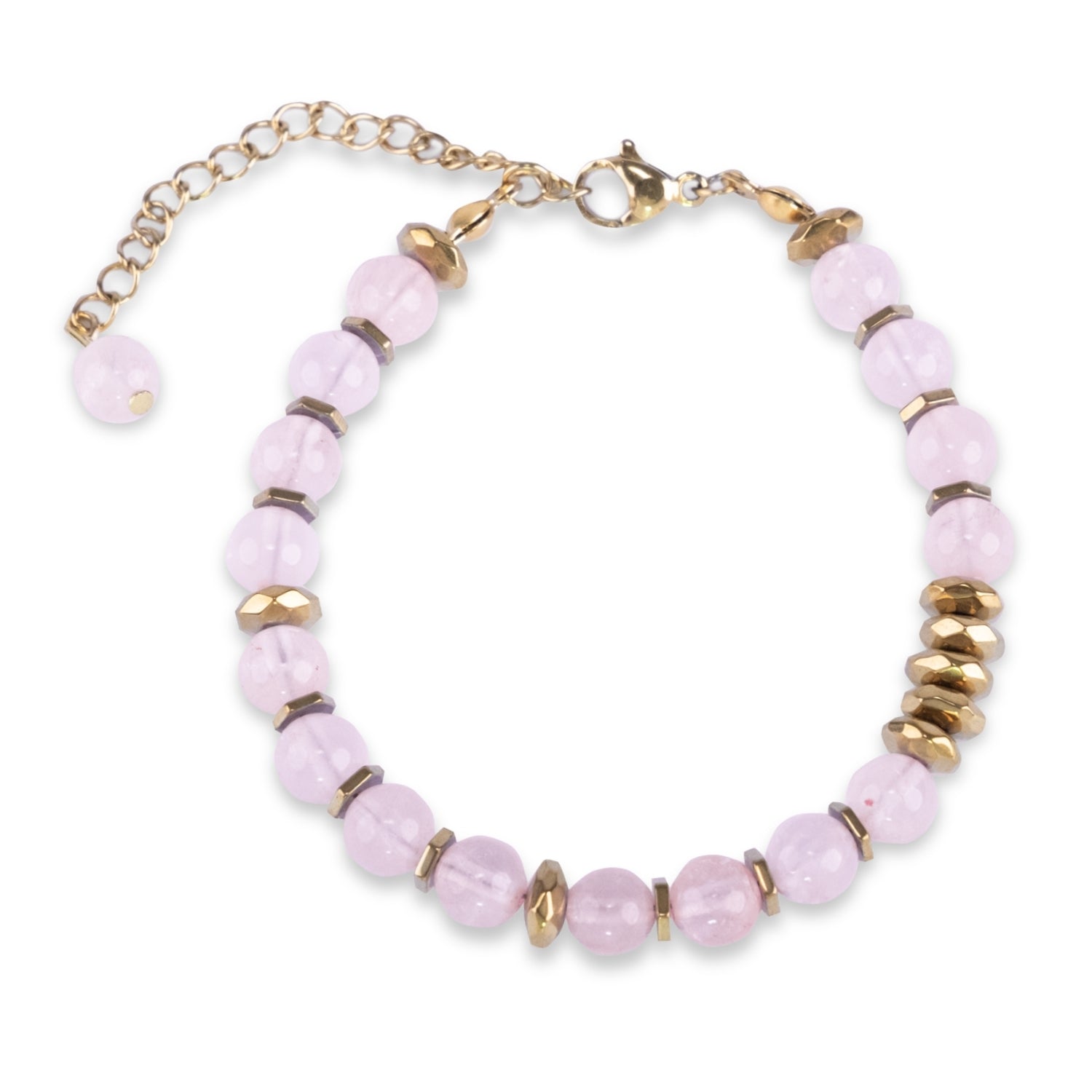 Heart Opening Moment – Rose Quartz Necklace Bracelet (Gold Version)