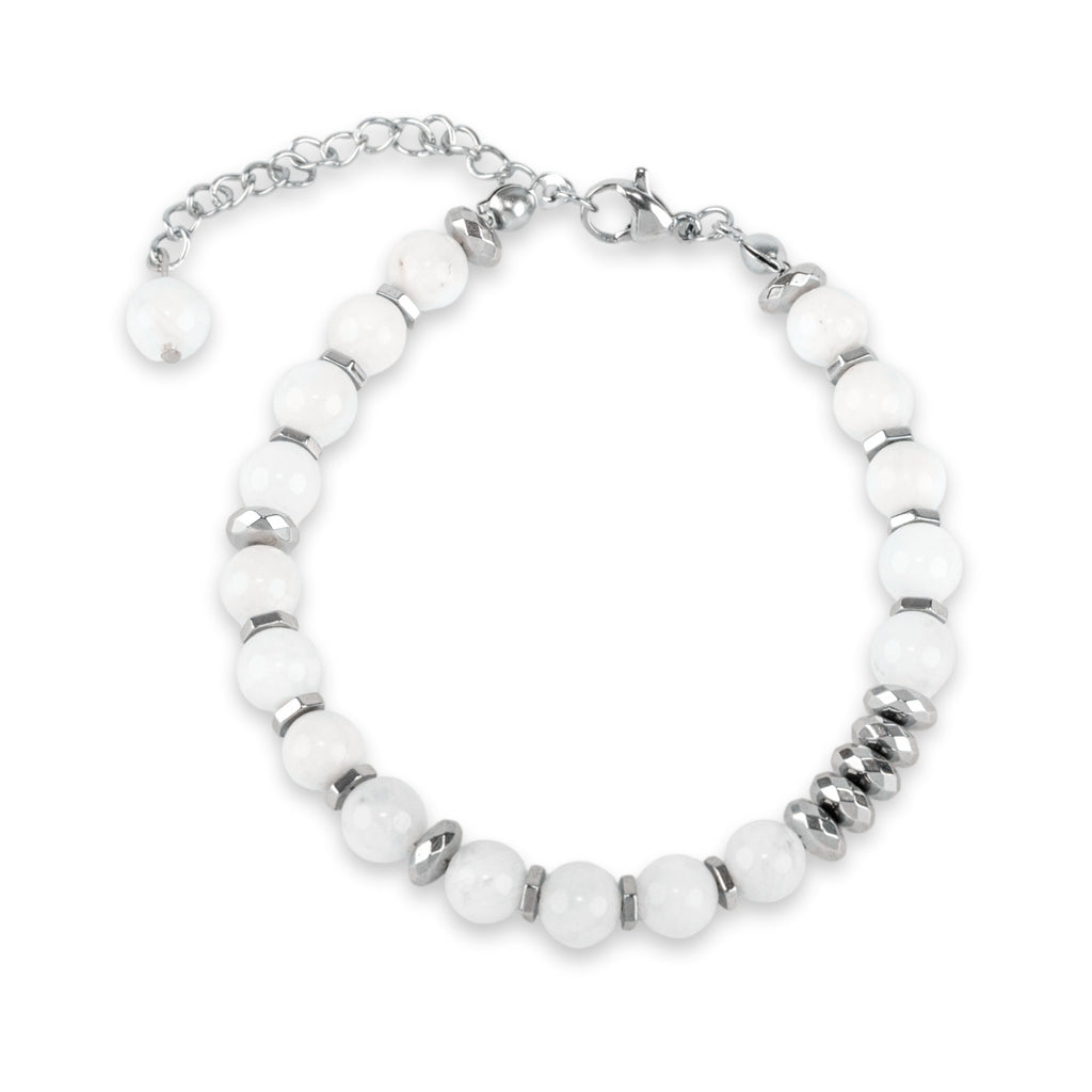 Life Bloom Moment – Moonstone Bracelet (Silver Version)