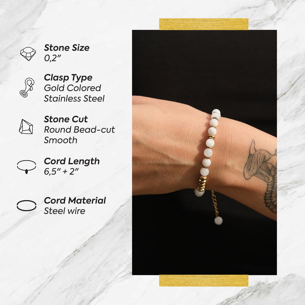 Life Bloom Moment – Moonstone Bracelet (Gold Version)