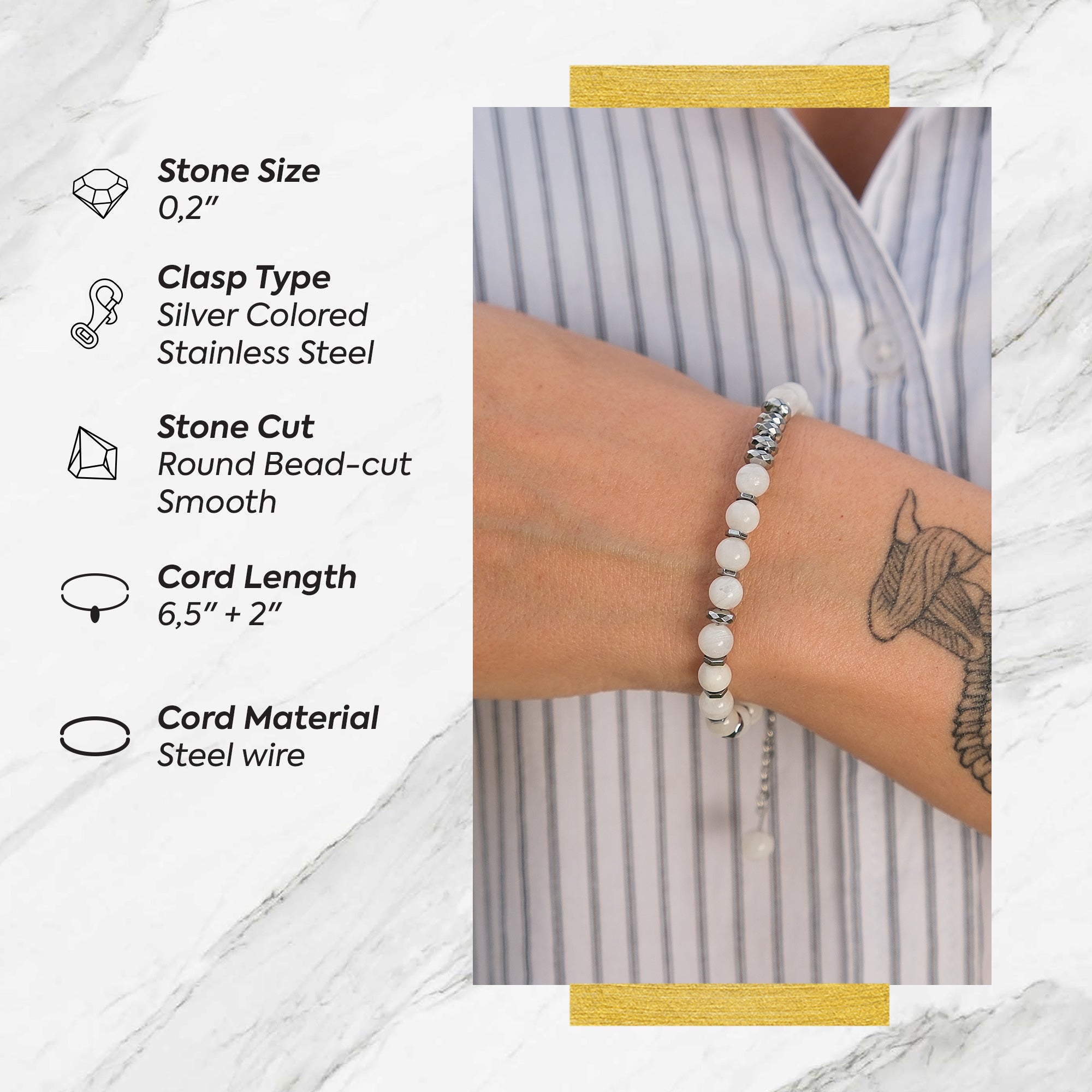 Life Bloom Moment – Moonstone Bracelet (Silver Version)