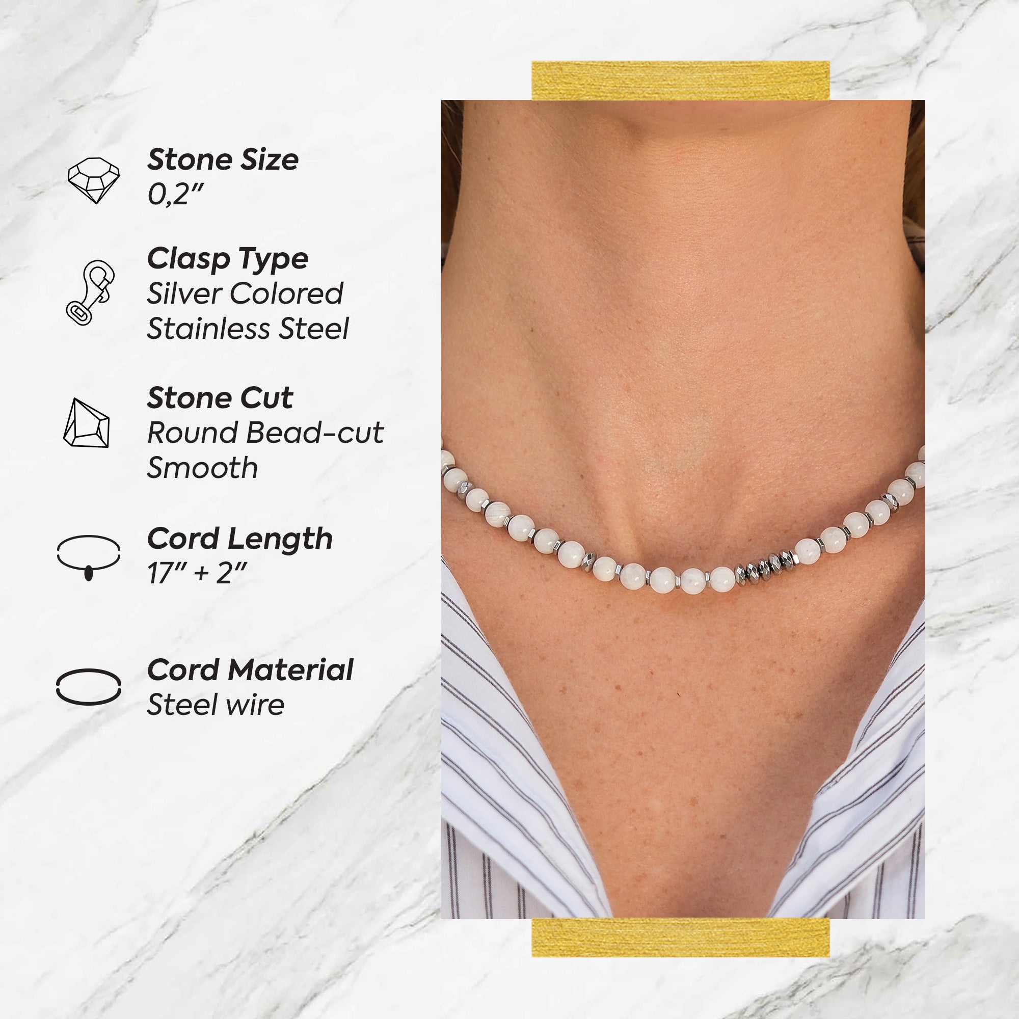 Life Bloom Moment – Moonstone Necklaces (Silver Version)