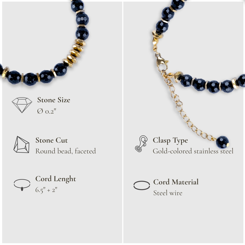 Turning Point Moment – Black Onyx Bracelet (Gold Version)