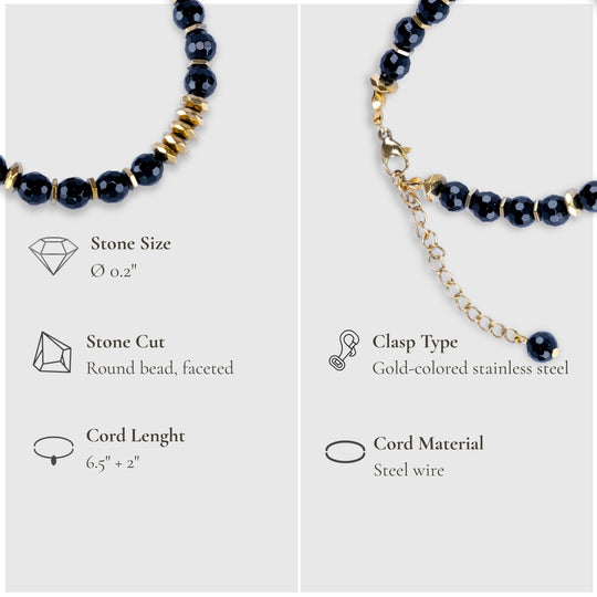 Turning Point Moment – Black Onyx Bracelet (Gold Version)