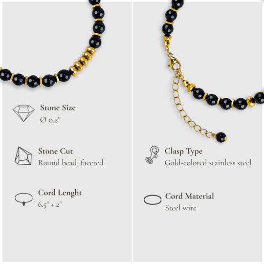 Turning Point Moment – Black Onyx Bracelet (Gold Version)