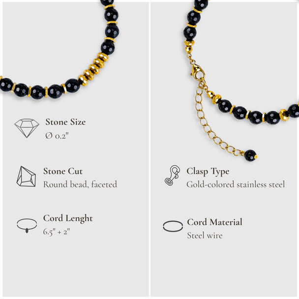 Turning Point Moment – Black Onyx Bracelet (Gold Version)