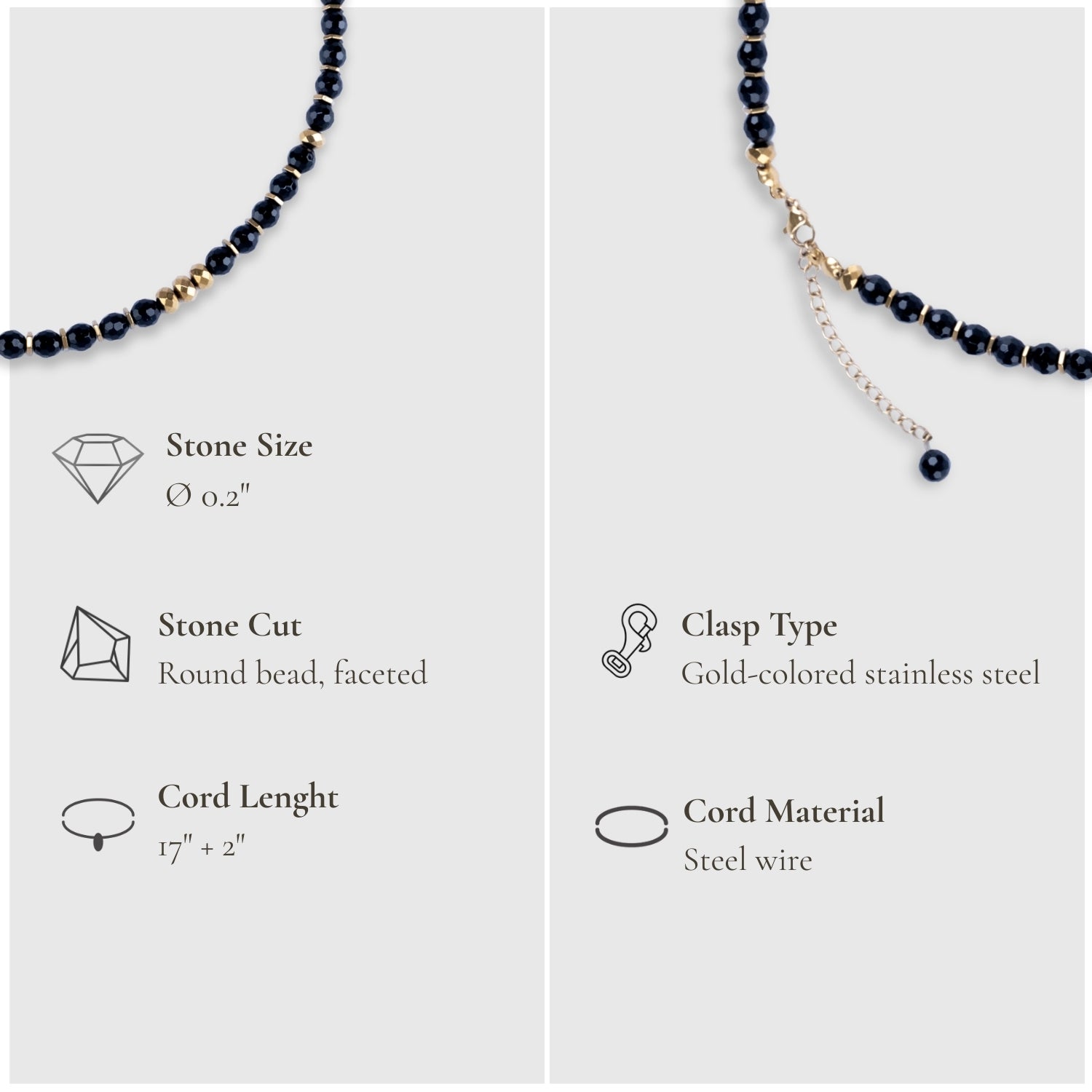 Turning Point Moment – Black Onyx Necklace (Gold Version)