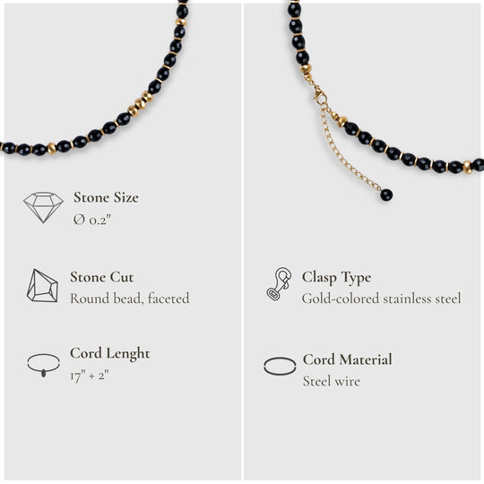 Turning Point Moment – Black Onyx Necklace (Gold Version)