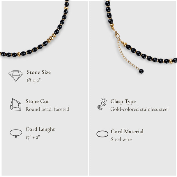 Turning Point Moment – Black Onyx Necklace (Gold Version)