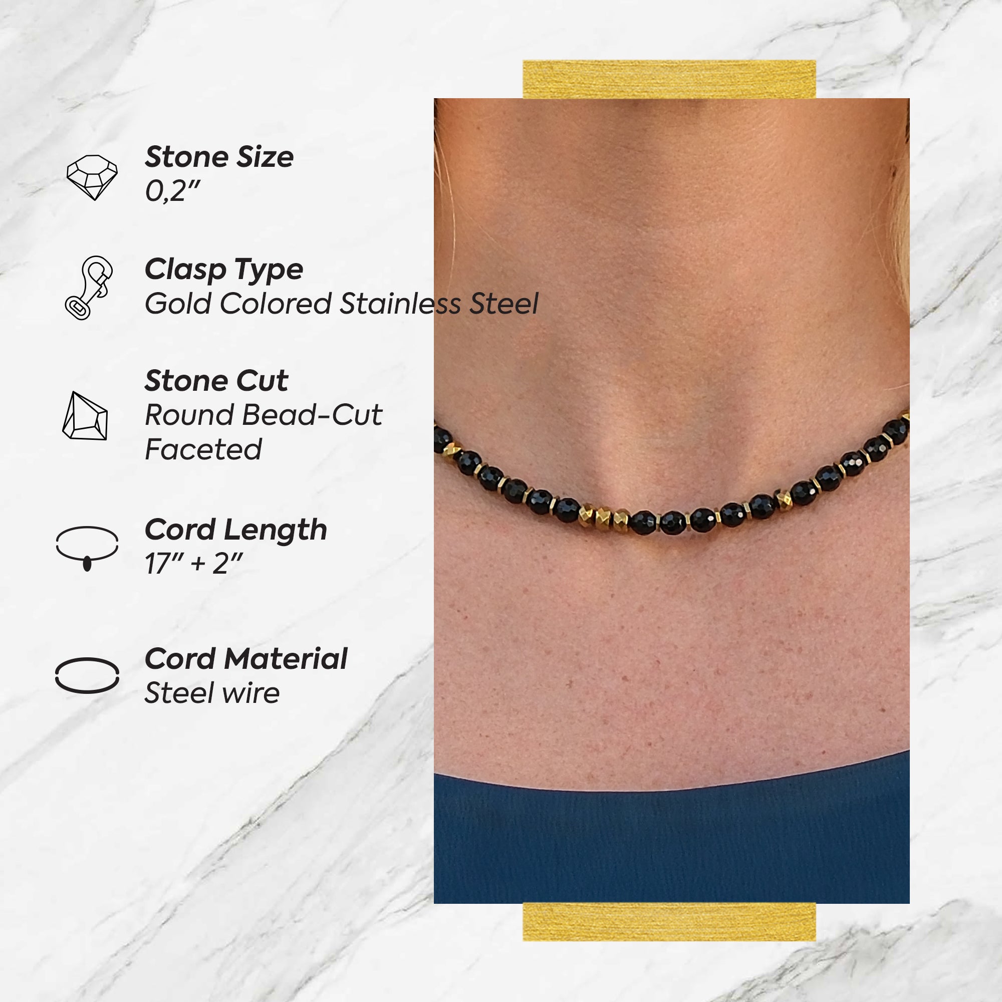 Turning Point Moment – Black Onyx Necklace (Gold Version)