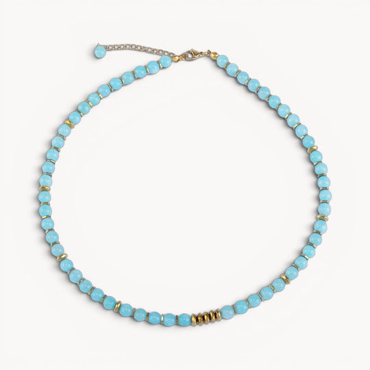 Fresh Start Moment – Amazonite Necklace (Gold Hematite Version)