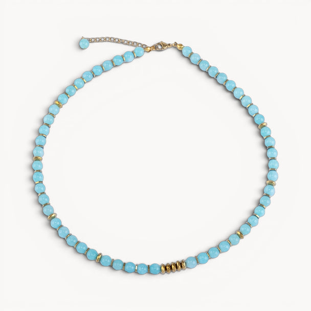 Fresh Start Moment – Amazonite Necklace (Gold Hematite Version)