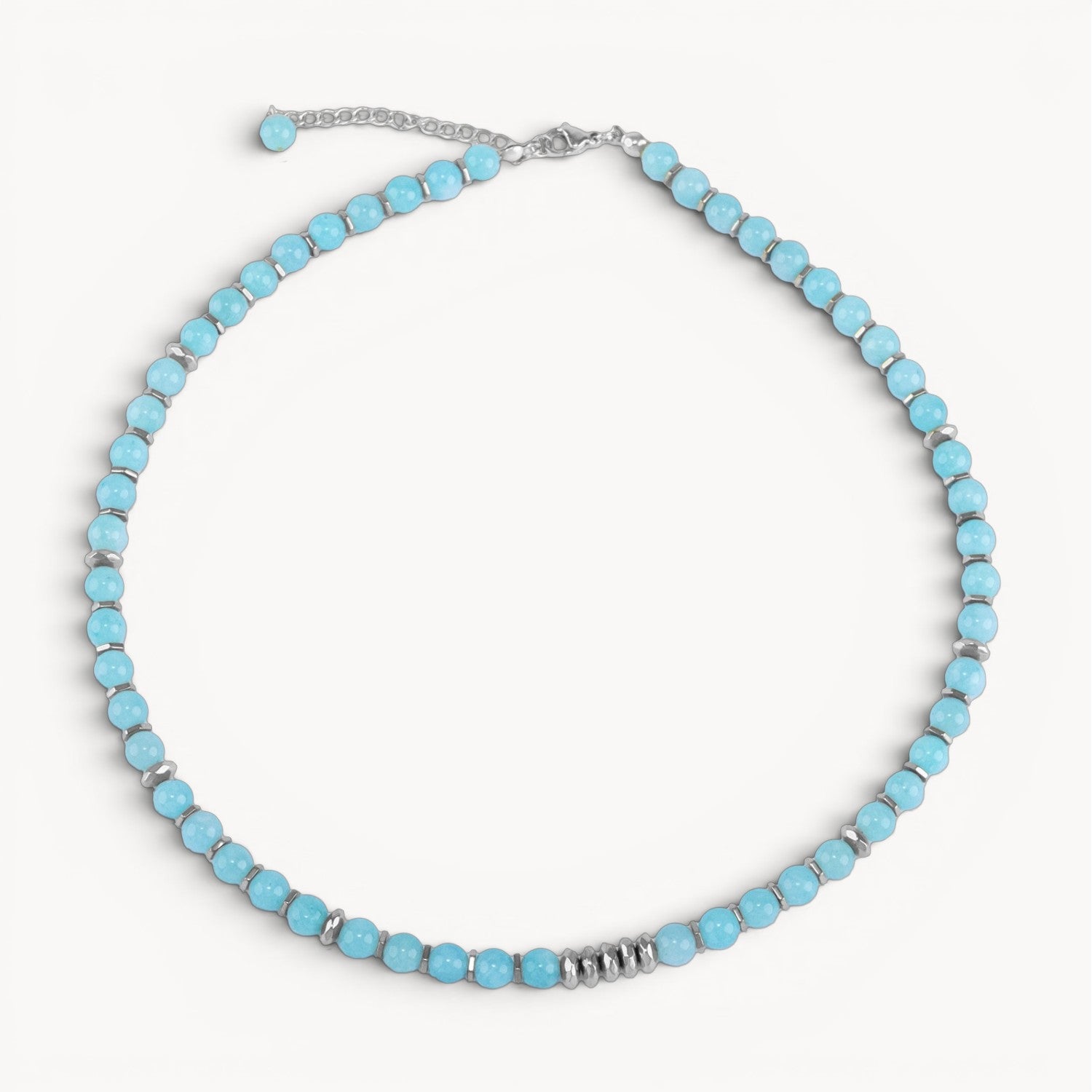 Fresh Start Moment – Amazonite Necklace (Silver Hematite Version)