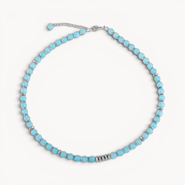 Fresh Start Moment – Amazonite Necklace (Silver Hematite Version)